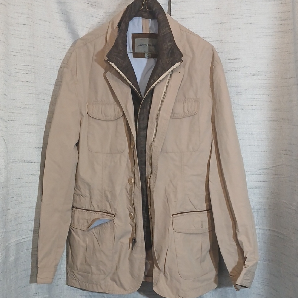 Johnston & Murphy Tan Military Field Jacket Sz M
